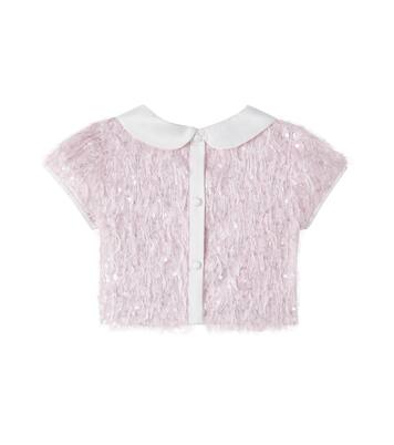 Bon Ton fringed sequined top | Monnalisa