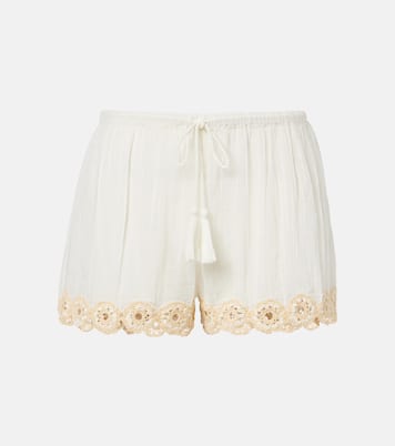 Liya crochet-trimmed cotton shorts | Ulla Johnson