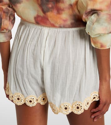 Liya crochet-trimmed cotton shorts | Ulla Johnson
