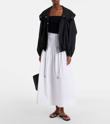 Falda larga de popelín de algodón plisada | Róhe