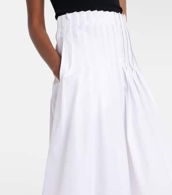 Falda larga de popelín de algodón plisada | Róhe