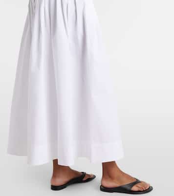 Falda larga de popelín de algodón plisada | Róhe