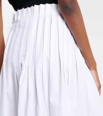 Falda larga de popelín de algodón plisada | Róhe