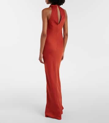 Halterneck satin gown | Rotate