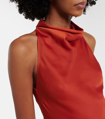 Halterneck satin gown | Rotate
