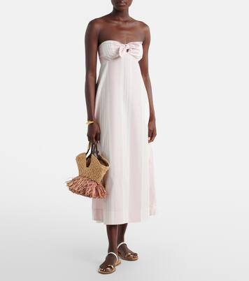 Rosie striped cotton midi dress | Posse