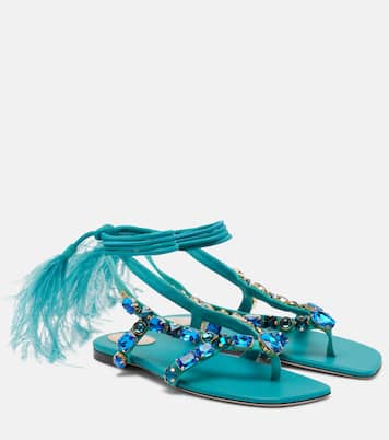 Verzierte Sandalen Resort aus Veloursleder | Valentino Garavani