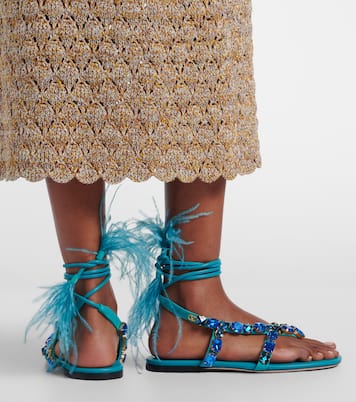 Verzierte Sandalen Resort aus Veloursleder | Valentino Garavani
