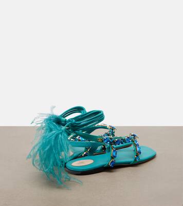 Verzierte Sandalen Resort aus Veloursleder | Valentino Garavani