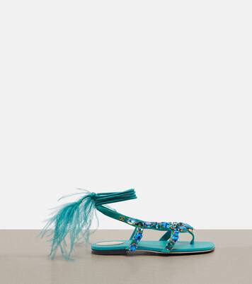 Verzierte Sandalen Resort aus Veloursleder | Valentino Garavani