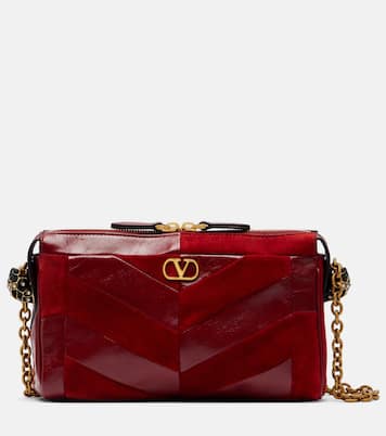 Panthea Small suede and leather crossbody bag | Valentino Garavani