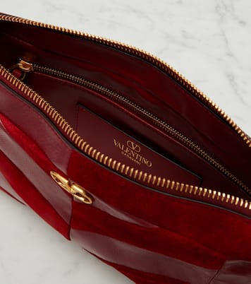 Panthea Small suede and leather crossbody bag | Valentino Garavani