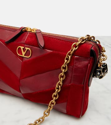 Panthea Small suede and leather crossbody bag | Valentino Garavani
