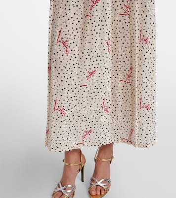 Polka-dot crêpe de chine midi skirt | Valentino