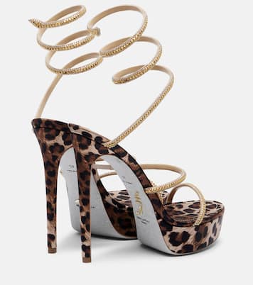 Cleo embellished satin platform sandals | Rene Caovilla