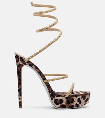Cleo embellished satin platform sandals | Rene Caovilla