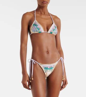 Indra floral metallic-effect bikini | Zimmermann