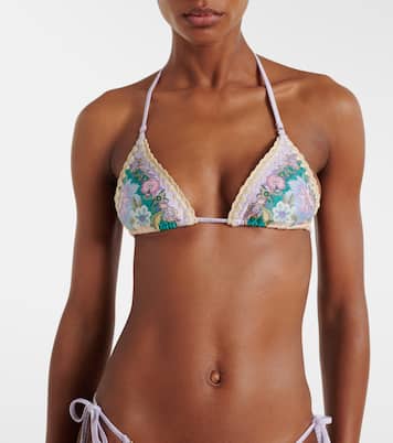 Indra floral metallic-effect bikini | Zimmermann