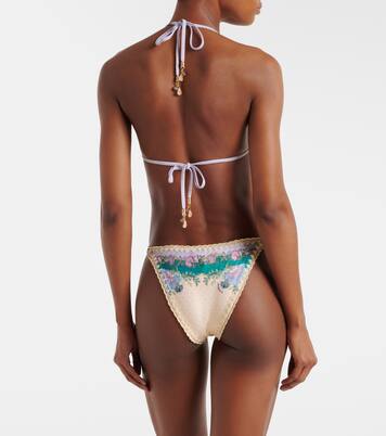 Indra floral metallic-effect bikini | Zimmermann