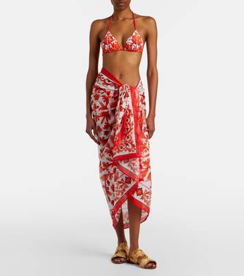 Majolica cotton beach cover-up | Dolce&Gabbana