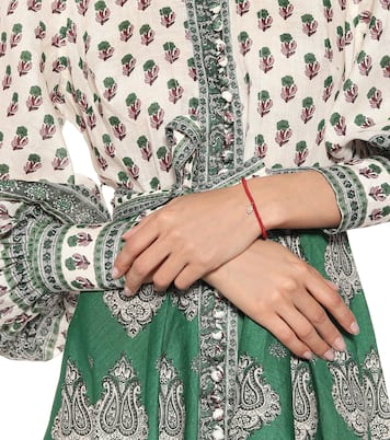 Baby Hamsa Rainbow bamboo coral and 14kt gold beaded bracelet with sapphires | Sydney Evan