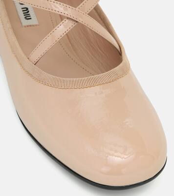 Ballerinas aus Lackleder | Miu Miu