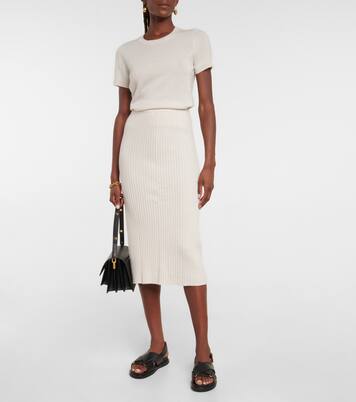 Ribbed-knit cashmere skirt | Jardin des Orangers