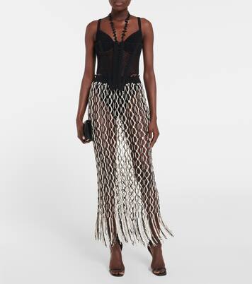 Maxirock aus Häkelstrick | Dion Lee