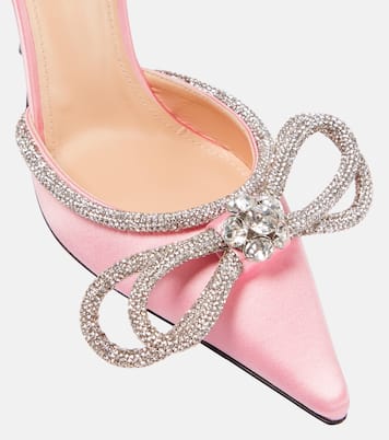 Double Bow 110 embellished satin pumps | Mach & Mach