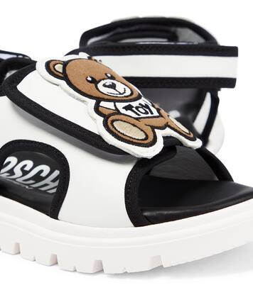 Logo leather sandals | Moschino Kids