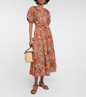 Robe midi Olina imprimée en coton | Ulla Johnson