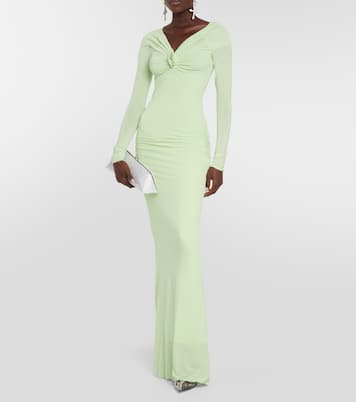 Verzierte Off-Shoulder-Robe | Blumarine