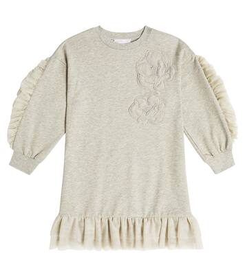 Frill-trimmed sweatshirt dress | Monnalisa