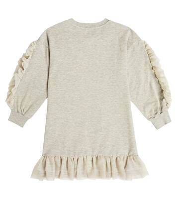 Frill-trimmed sweatshirt dress | Monnalisa