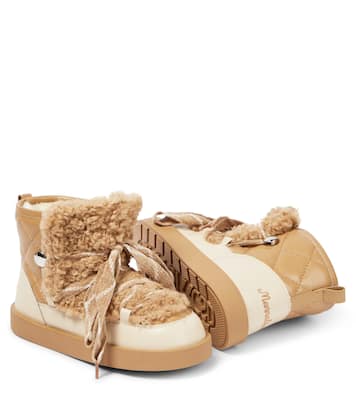 Faux shearling-trimmed boots | Monnalisa