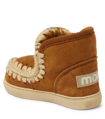 Embroidered shearling-lined suede sneakers | Mou Kids
