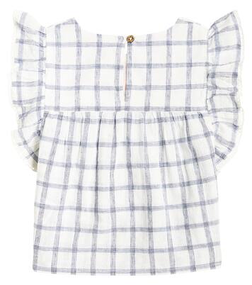Mala checked cotton and linen shirt | Louise Misha