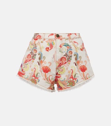Bedruckte Mid-Rise Jeansshorts | Etro