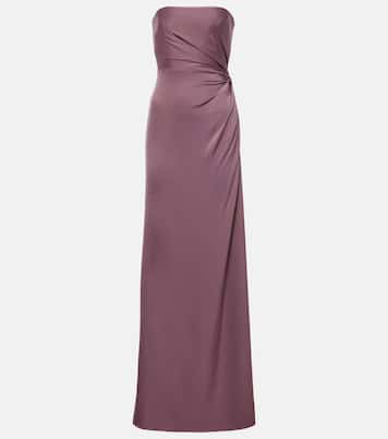 Robe longue bustier en satin | Alex Perry
