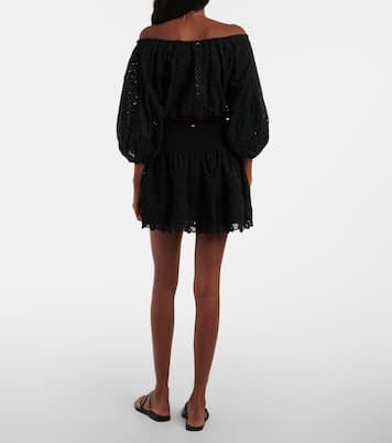 Off-shoulder cotton crop top | Poupette St Barth