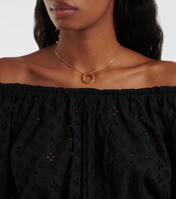 Off-shoulder cotton crop top | Poupette St Barth