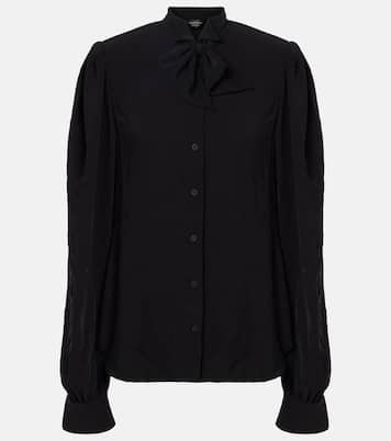 Tie-neck crêpe blouse | Balenciaga