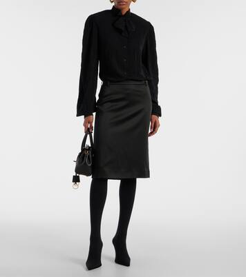 Tie-neck crêpe blouse | Balenciaga