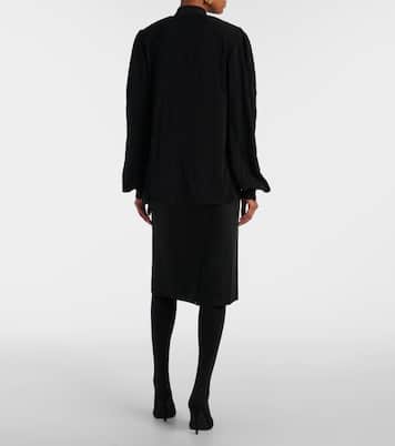 Tie-neck crêpe blouse | Balenciaga