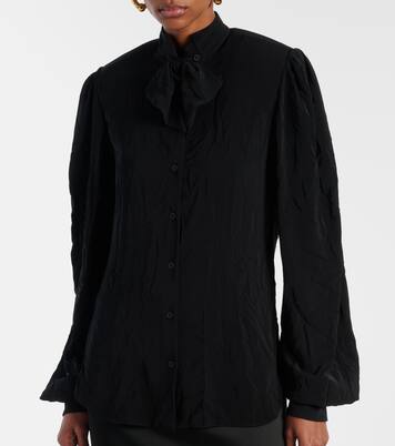 Tie-neck crêpe blouse | Balenciaga