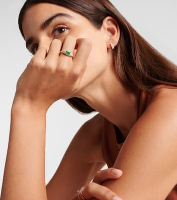 Anillo de oro de 14 ct con diamantes y esmeralda | Stone and Strand