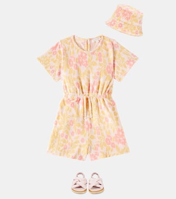 Chiara花卉棉质混纺毛巾布连身衣 | Louise Misha