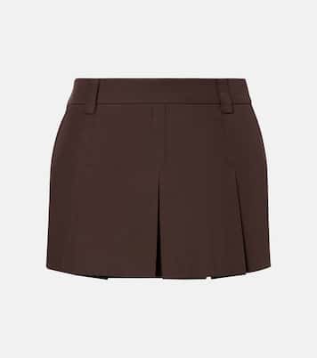 Logo cotton-blend miniskirt | Miu Miu