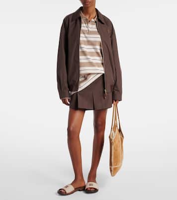 Logo cotton-blend miniskirt | Miu Miu