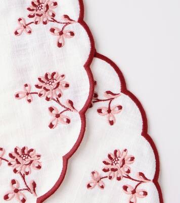 Set de 2 manteles Botanica de lino bordados | Cabana